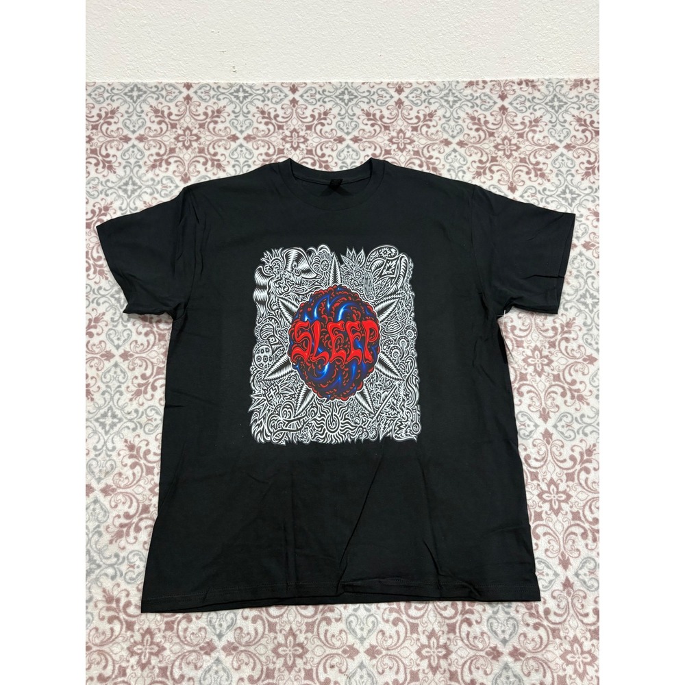 Sleep Band T-Shirt Mens Large Black Heavy Cotton Graphic Stoner Doom Metal Tee